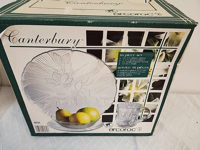 16 Pc Vintage ARCOROC Canterbury Crocus Dinner Plate Salad Plate Bowl Set NEW - Image 1 of 4