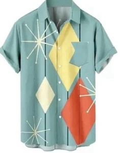 Shirt Size Large Men Hawaiian 50s Style Button Down Bowling Shirt New - Picture 1 of 5