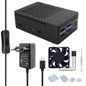 Raspberry Pi 4 Boîtier avec 40mm PWM VentilateurRaspberry Pi 4 Alimentation U... - Photo 1/9