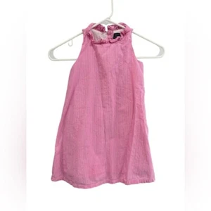 Duffield Lane Little Girl Pink White Striped Lined Cotton Tank Dress Size 5 - Picture 1 of 7