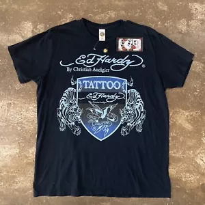 NWT Ed Hardy Designs Christian Audigier Tattoo T-Shirt XL USA - Picture 1 of 17