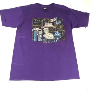Vintage Purple T-Shirt Screen Stars Best Size XL Reno Nevada Tee Single Stitch - Picture 1 of 10