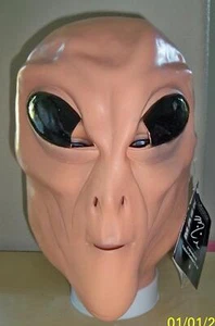 ADULT UFO SPACE ALIEN MONSTER FLESH COLOR LATEX MASK COSTUME ACCESSORY MI9723 - Picture 1 of 3