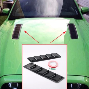 ABS Black Car Air Flow Intake Hood Scoop Vent Louver Panel Bonnet Cover Decor - Picture 1 of 5