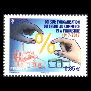Francia 2017 - 100 aniversario. de la ley de crédito de 1917 bancaria - Sc 5200 montada sin montar o nunca montada - Imagen 1 de 2