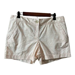 Ann Taylor Loft Women’s Size 10 Peach & White Print 4 Pocket Shorts NEW - Picture 1 of 7