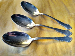 3 cucharas sopera Dresden Rose Silverplate 1953 vintage Reed & Barton - Imagen 1 de 4