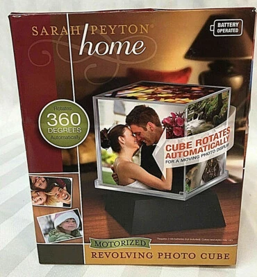 CUBO MARCO IMPRESIÓN SARAH PAYTON HOME MOTORIZADO 360 GRADOS GIRATORIO FOTO 4"x4" Foto 1 de 4