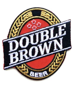 Double Brown Embroidered Patch - Foto 1 di 1