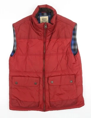 Marks and Spencer Mens Red Gilet Jacket Size M Zip - Image 1 of 4
