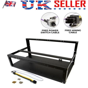 12 GPU Mining Rig Frame Mining Case 6/8 GPU 29in Open Air Noise Reducing Black - Picture 1 of 11