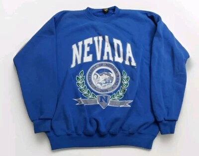 Vintage University Nevada Reno Blue Wolf Pack NCAA Blue Sweatshirt 3XL - Image 1 of 4