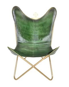 Butterfly Chair - Genuine Leather Chair-Handmade Living Room Decor Chair PL2.59 - Picture 1 of 6