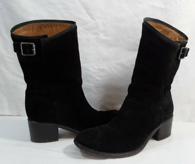 BOTAS MUJER ALBERTO FERMANI ITALIANAS NEGRAS GAMUZA PULL ON MEDIA PANTORRILLA TALLA 7 (37.5) Foto 1 de 4