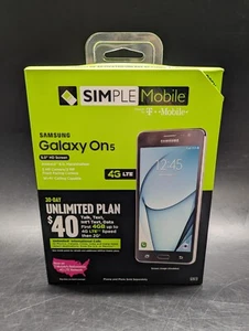 LOCKED to Simple Mobile ONLY,Samsung GalaxyOn5 8GB Prepaid Smartphone,New Sealed - Picture 1 of 5