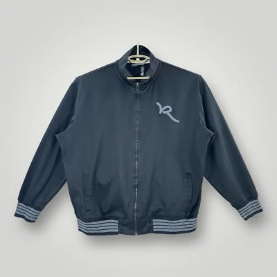 Vintage ROCAWEAR Black Gray Jacket Mens 3XL Full Zip Track Jacket EMBROIDERED - Image 1 of 4