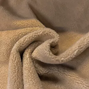Webpelz Kurzhaar Teddy Lammfell Braun kuscheliges Kunstfell Stoff Fell weich - Bild 1 von 6