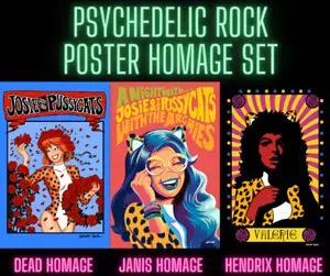 Archie Psychedelic Rock Poster HOMAGE VARIANT SET Josie Melody Valerie Exclusive - Picture 1 of 4