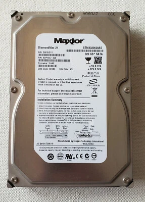 Maxtor 320 GB SATA 3.5 Hard Drive 7200.RPM STM3320620A TESTED & Scanned - Image 1 of 2