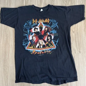 Vtg 80s 1988 Def Leppard Band Shirt Hysteria Tour L Bludgeon Royal USA 22x28.5 - Picture 1 of 5