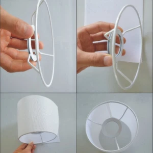 DIY 11 to 40cm Circular Lampshade Frame Ring Light Shade Set E27 To E14 - Picture 1 of 16