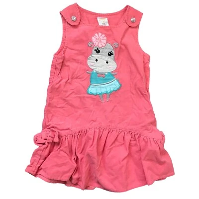 Gymboree Hippo Embroidered Corduroy Dress Toddler Girls Size 2T 100% Cotton - Image 1 of 4