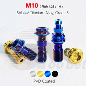 Titanium Brake Banjo Bolt Bleed Nipple Screw M10 for Brembo Frando Brake Caliper - Picture 1 of 27