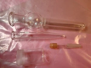 Lot of Lab Glass, Blaessig Pouring Tube, Pyrex Graduated Tube, and misc. - Picture 1 of 6