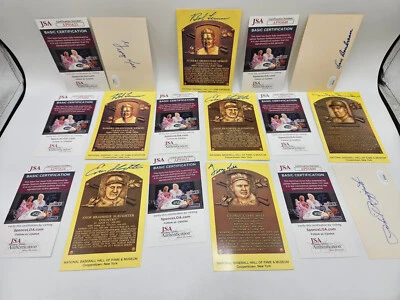 🌟 (9)  Autographed Index Card JSA James Spence COA PHIL RIZZUTO DUKE SNIDER - Image 1 of 4