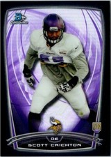 2014 Bowman Chrome Black Refractor Card #178 Scott Crichton Vikings 113/299
