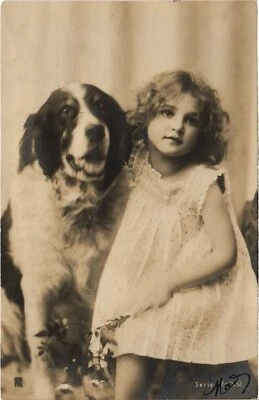 CPA AK Dog with a Girl DOGS (1387960) - Photo 1/2