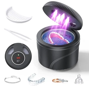 Ultrasonic Retainer Cleaner, 45kHz Machine for Dentures, Mouth Guards, Jewelry - Picture 1 of 8