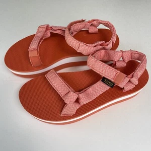 Teva Women's Universal Platform Sandals Size 9 Orange White - Picture 1 of 9