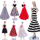 1/6 Scale Fashion Stripe Gown Evening Skirt for 11.5" Inch Doll Clothes Outfits