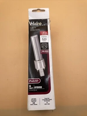 LED PL Lamp Fits 2-Pin Sockets Horizontal Light 6W 3000K- HALCO-PL6H-830-HYB-LED - Image 1 of 4