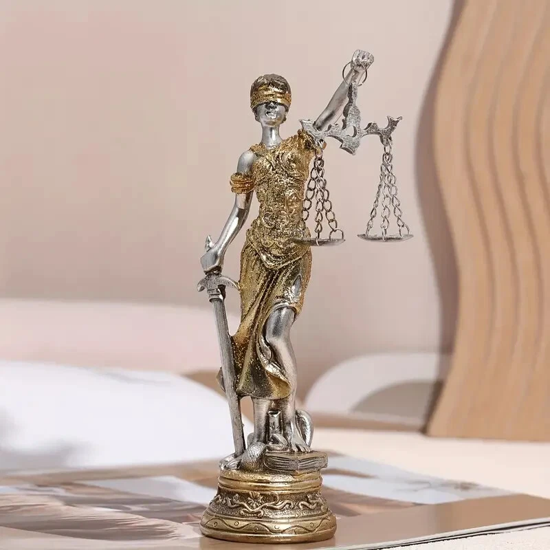 Griechische Figur der Justitia römische Göttin der Gerechtigkeit Anwalt Statue - Bild 1 von 4