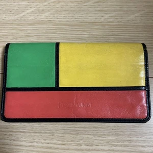 Yves Saint Laurent Bifold Wallet Colorful Japan Import Rare - Picture 1 of 12