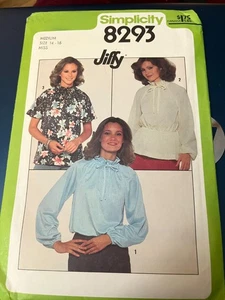 Simplicity Schnittmuster #8293 Misses TOPS 3 VIEWS - GR. 14-16 (1977) UNGESCHNITTEN - Bild 1 von 2
