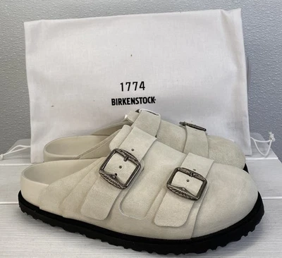 1774 Birkenstock 2222 West Gamuza Dos Correas Sandalia Mujer Talla 6 Crema Informal Zueco Foto 1 de 4