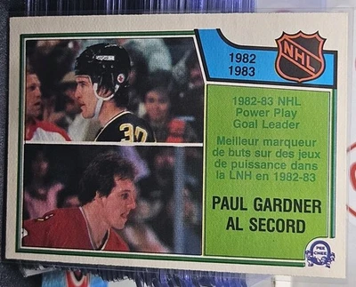 83-84 O-Pee-Chee Paul Gardner / Al Secord Powerplay Goals Leader - Image 1 of 4