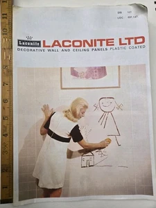 Vintage 1960s Laconite Ltd Wall & Ceiling Panel Brochure Retro Kitchen Bathroom - Picture 1 of 4