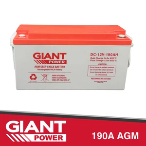190AH 12V AGM Deep Cycle Battery - Front Terminal - Picture 1 of 5