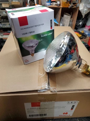 Lámpara de inundación 150 vatios BR38 lote de 12 bombillas estuche Havells nuevo br 38 sellado de fábrica Foto 1 de 3