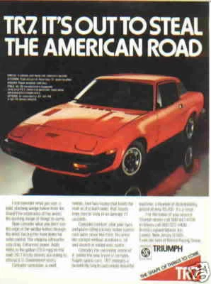TRIUMPH TR7 1975 ***ORIG. AD*** IT'S OUT TO STEAL THE  Foto 1 de 1