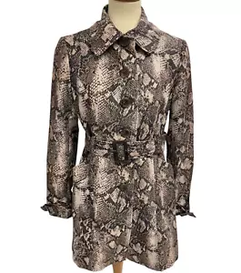 INC International Concept women's trench coat animal print belted coat size S - Picture 1 of 12
