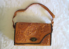 Gorgeous Vintage TOOLED LEATHER REVERSIBLE Western Rock-a-Billy  Purse !