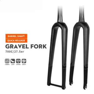 700C Gravel Road Bike Max 45C Tire Quick Release Thru Axle Carbon Front Fork - Picture 1 of 30
