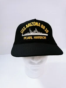 Vintage USS Arizona BB39 Pearl Harbor Embroidered Snap Back Hat Cap Made in USA  - Picture 1 of 5