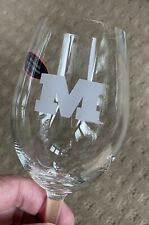 NEW Millikin University Crystal Wine Glasses with M Logo-Set of 2 Clear Glasses 
