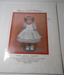 1986 Byron Doll Clothes Sewing Pattern JDK 237 Dress Pinafore 8.75" Doll Uncut - Picture 1 of 1